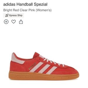 Adidas handball spezial in red with pink accents
